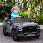 -Aosom Chevrolet TAHOE Licensed Electric Ride on Car, 12V Kids Ride-on Toy Vehicle with Remote Control, for 3-6 Years Boys Girls Gifts, Gray - Outdoor Style Company
