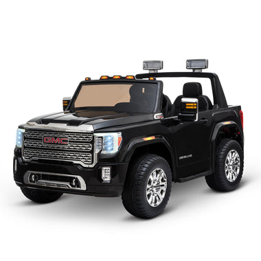 -Aosom Compatible 12V Battery-Powered Kids Electric Ride On Car, GMC Sierra HD Pickup Truck Toy with Parental Remote Control for 3-8 Years, Black - Outdoor Style Company