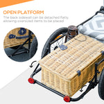 -Aosom Trailer for Bike, Bicycle Cargo Trailer with Removable Storage Box and Folding Frame, Galvanized Bottom - Outdoor Style Company