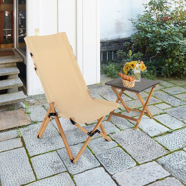 - Bamboo Folding Camping Chair with 2 - Level Adjustable Backrest - Outdoor Style Company