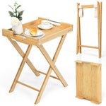  - Bamboo Lipped Multi - Functional Snack Side Table - Outdoor Style Company