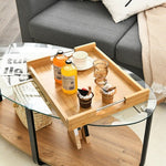  - Bamboo Lipped Multi - Functional Snack Side Table - Outdoor Style Company