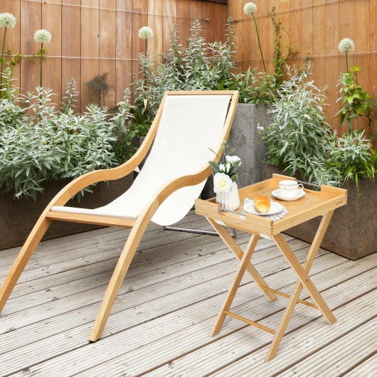  - Bamboo Lipped Multi - Functional Snack Side Table - Outdoor Style Company