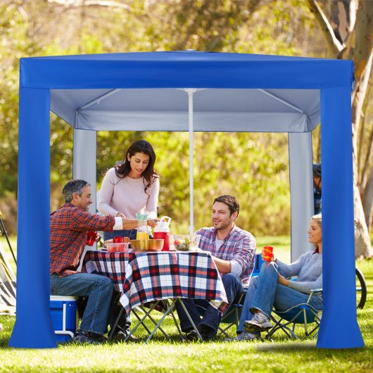  - Beach Canopy Tent with Detachable Sidewall and Folding Table - Blue - Outdoor Style Company