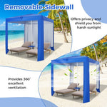  - Beach Canopy Tent with Detachable Sidewall and Folding Table - Blue - Outdoor Style Company