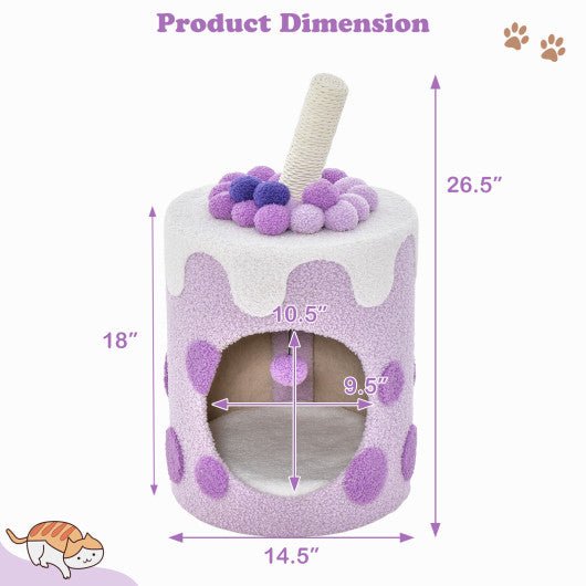  - Bubble Tea Cat Tree Tower with Scratching Post - Outdoor Style Company