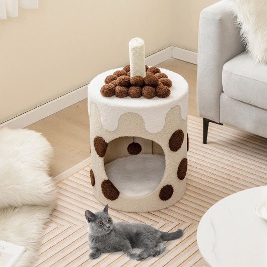  - Bubble Tea Cat Tree Tower with Scratching Post - Outdoor Style Company