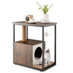  - Cat Furniture End Table Cat House with Scratching Post - Outdoor Style Company