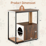  - Cat Furniture End Table Cat House with Scratching Post - Outdoor Style Company