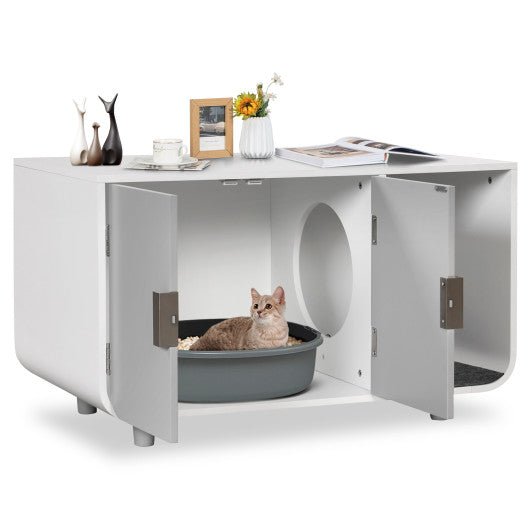  - Cat Litter Box Enclosure Furniture with Removable Mat - Outdoor Style Company