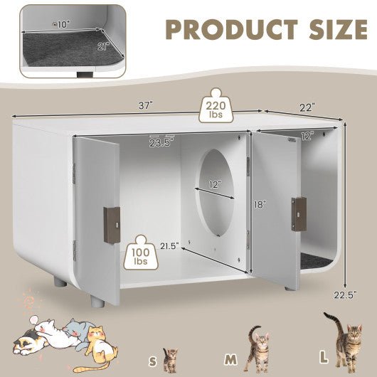  - Cat Litter Box Enclosure Furniture with Removable Mat - Outdoor Style Company