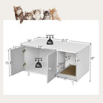  - Cat Litter Box Enclosure with Divider and Double Doors - Outdoor Style Company