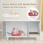  - Cat Litter Box Enclosure with Divider and Double Doors - Outdoor Style Company