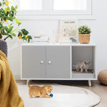  - Cat Litter Box Enclosure with Divider and Double Doors - Outdoor Style Company