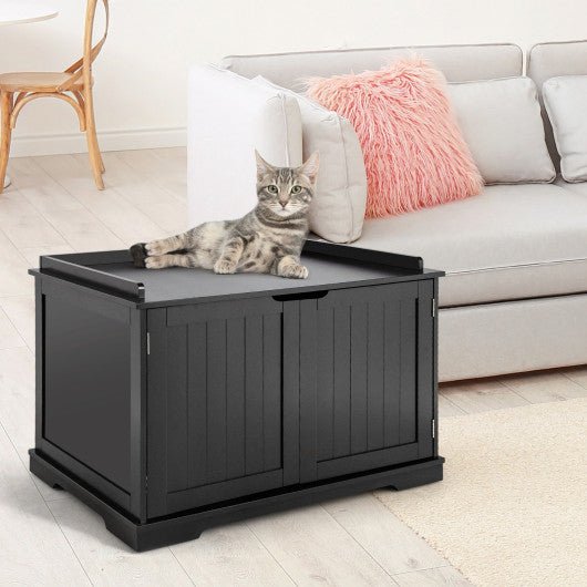  - Cat Litter Box Enclosure with Double Doors for Large Cat and Kitty - Outdoor Style Company