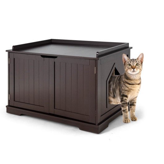  - Cat Litter Box Enclosure with Double Doors for Large Cat and Kitty - Outdoor Style Company