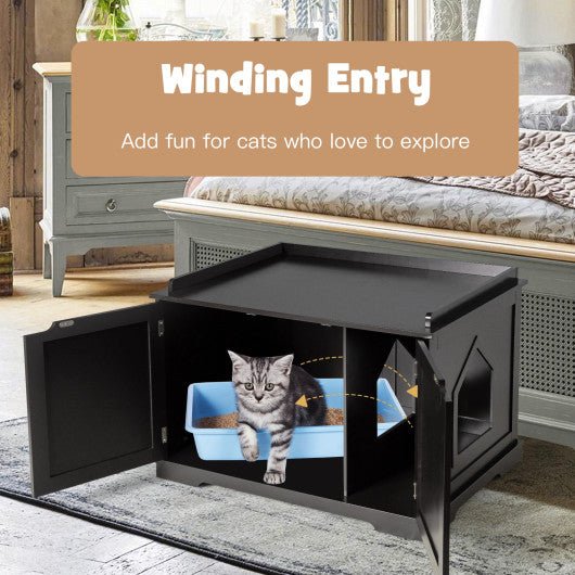  - Cat Litter Box Enclosure with Double Doors for Large Cat and Kitty - Outdoor Style Company