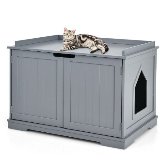  - Cat Litter Box Enclosure with Double Doors for Large Cat and Kitty - Outdoor Style Company