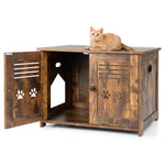  - Cat Litter Box Enclosure with Double Louvered Doors and Side Entrance - Outdoor Style Company