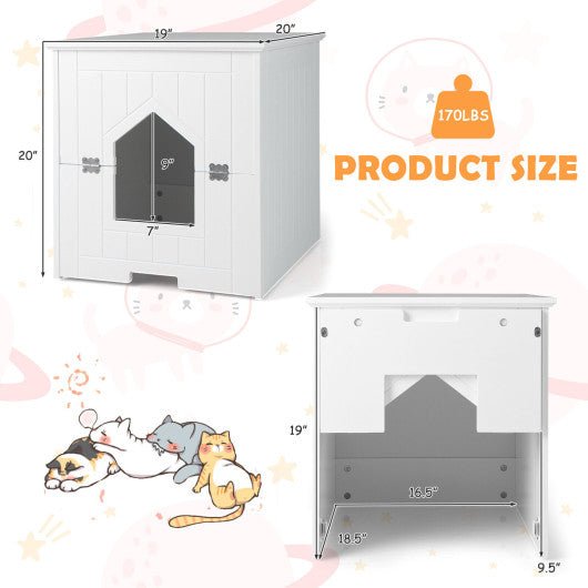  - Cat Litter Box Enclosure with Flip Magnetic Half Door - Outdoor Style Company