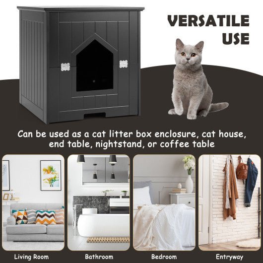  - Cat Litter Box Enclosure with Flip Magnetic Half Door - Outdoor Style Company