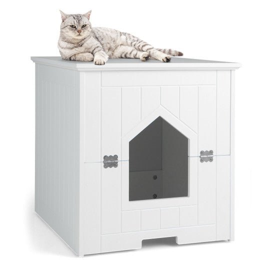  - Cat Litter Box Enclosure with Flip Magnetic Half Door - Outdoor Style Company