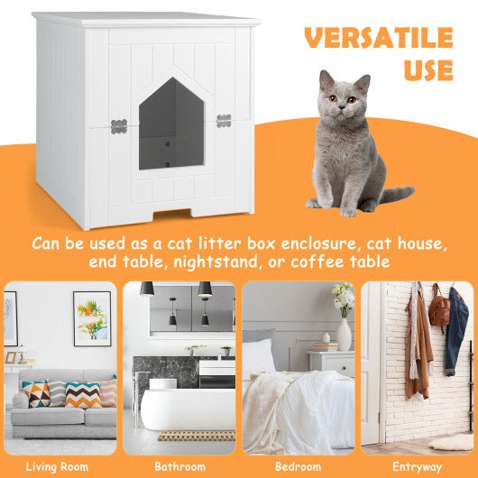  - Cat Litter Box Enclosure with Flip Magnetic Half Door - Outdoor Style Company