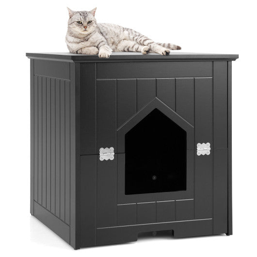  - Cat Litter Box Enclosure with Flip Magnetic Half Door - Outdoor Style Company