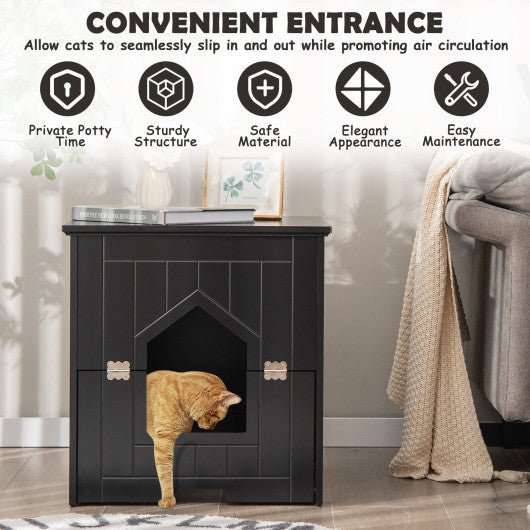  - Cat Litter Box Enclosure with Flip Magnetic Half Door - Outdoor Style Company