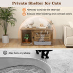  - Cat Litter Box Enclosure with Louvered Door and Open Compartment - Outdoor Style Company