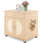  - Cat Litter Box Enclosure with Sisal Scratching Doors and Storage - Outdoor Style Company