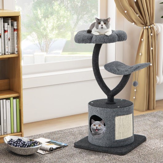  - Cat Tree for Indoor Cats with Curved Metal Supporting Frame for Large & Small Cats - Outdoor Style Company