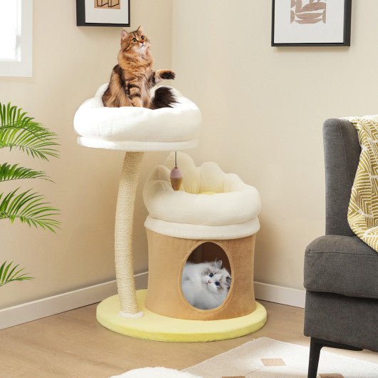  - Cat Tree Small Cat Tower with 2 Removable and Washable Perches - Outdoor Style Company