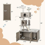  - Cat Tree with Litter Box Enclosure for Indoor Cars - Outdoor Style Company