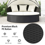  - Clamshell Patio Round Daybed Wicker with Retractable Canopy and Pillows - Outdoor Style Company