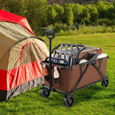  - Collapsible Folding Wagon Cart with Adjustable Handlebar - Outdoor Style Company