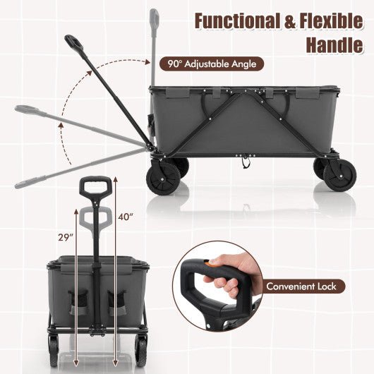  - Collapsible Folding Wagon Cart with Adjustable Handlebar - Outdoor Style Company