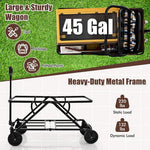  - Collapsible Folding Wagon Cart with Adjustable Handlebar - Outdoor Style Company