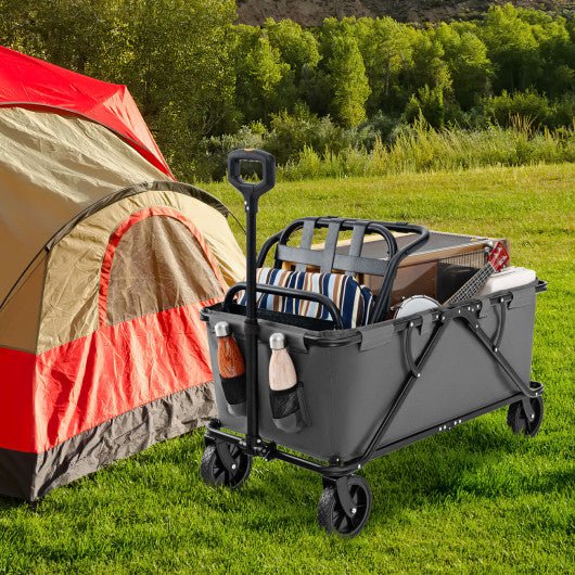  - Collapsible Folding Wagon Cart with Adjustable Handlebar - Outdoor Style Company