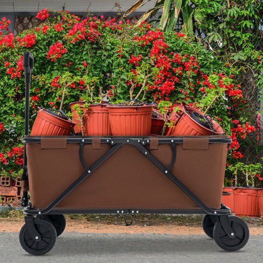  - Collapsible Folding Wagon Cart with Adjustable Handlebar - Outdoor Style Company