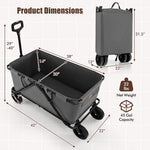  - Collapsible Folding Wagon Cart with Adjustable Handlebar - Outdoor Style Company