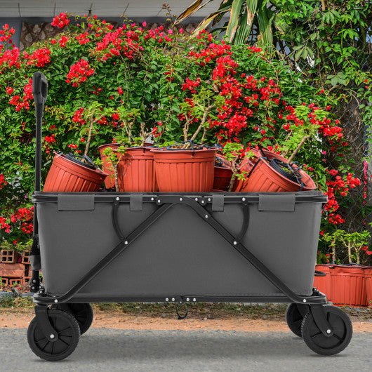  - Collapsible Folding Wagon Cart with Adjustable Handlebar - Outdoor Style Company