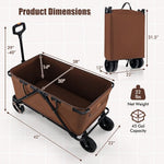  - Collapsible Folding Wagon Cart with Adjustable Handlebar - Outdoor Style Company