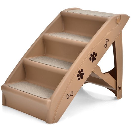  - Collapsible Plastic Pet Stairs 4 Step Ladder for Small Dog and Cats - Outdoor Style Company