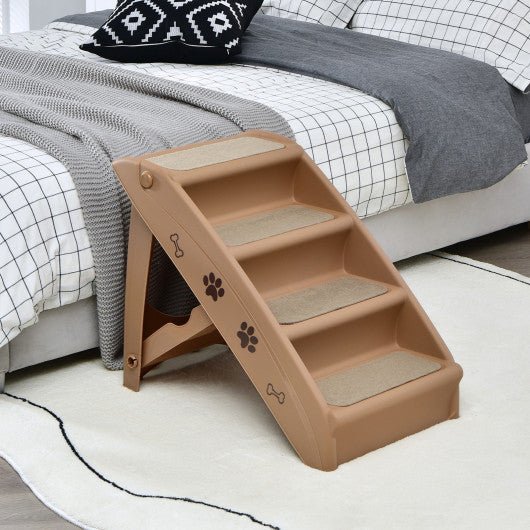  - Collapsible Plastic Pet Stairs 4 Step Ladder for Small Dog and Cats - Outdoor Style Company