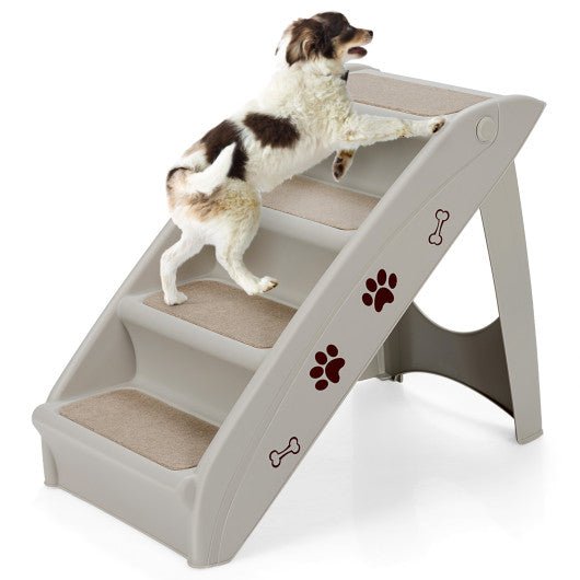  - Collapsible Plastic Pet Stairs 4 Step Ladder for Small Dog and Cats - Outdoor Style Company