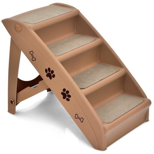  - Collapsible Plastic Pet Stairs 4 Step Ladder for Small Dog and Cats - Outdoor Style Company