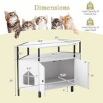  - Corner Cat Litter Box Enclosure with Open Shelf 2 Entrances and Metal Legs - Outdoor Style Company