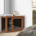  - Corner Dog Kennel with Mesh Door and Cushion - Outdoor Style Company