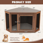  - Corner Dog Kennel with Mesh Door and Cushion - Outdoor Style Company